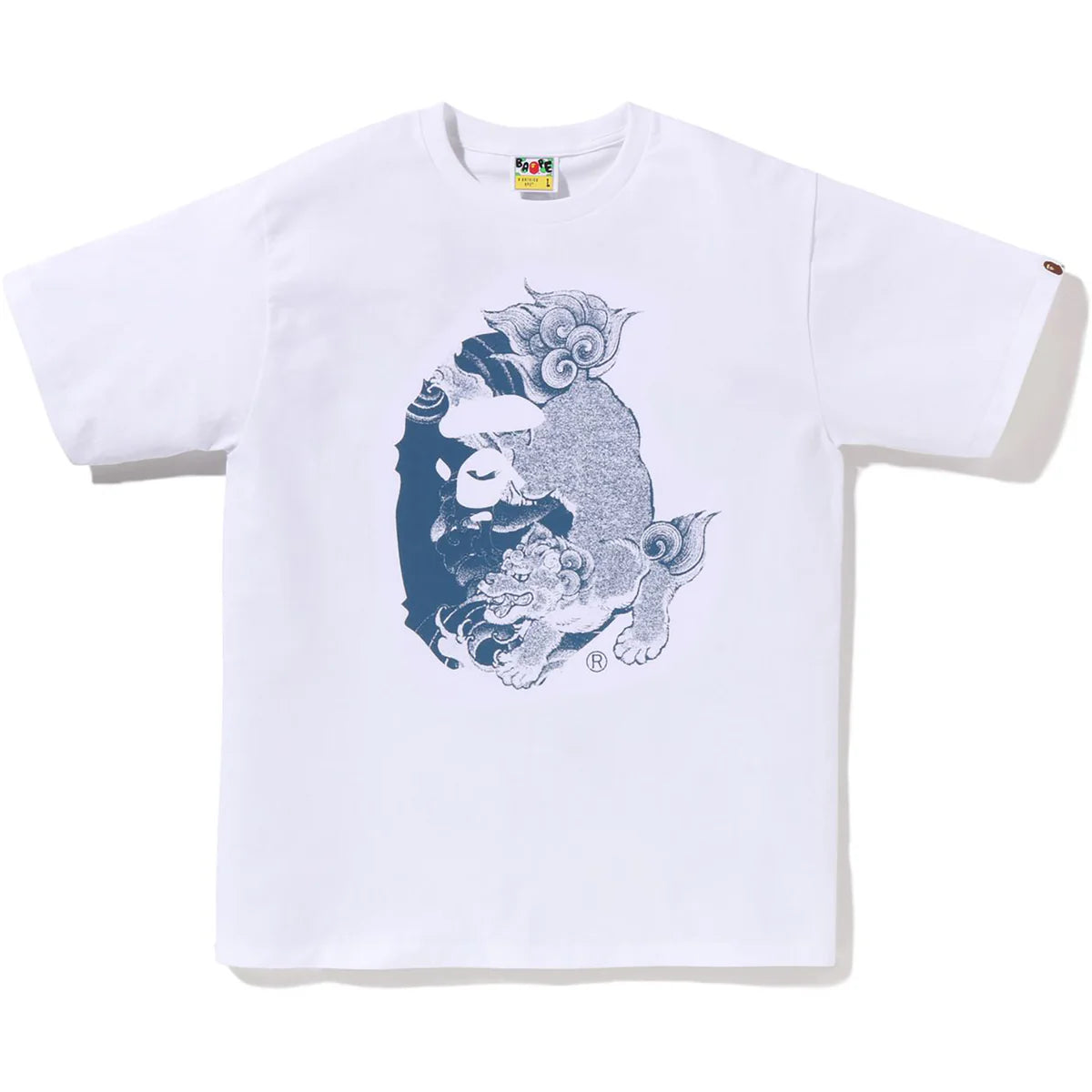 White Japanese Tattoo Big Ape Head Tee