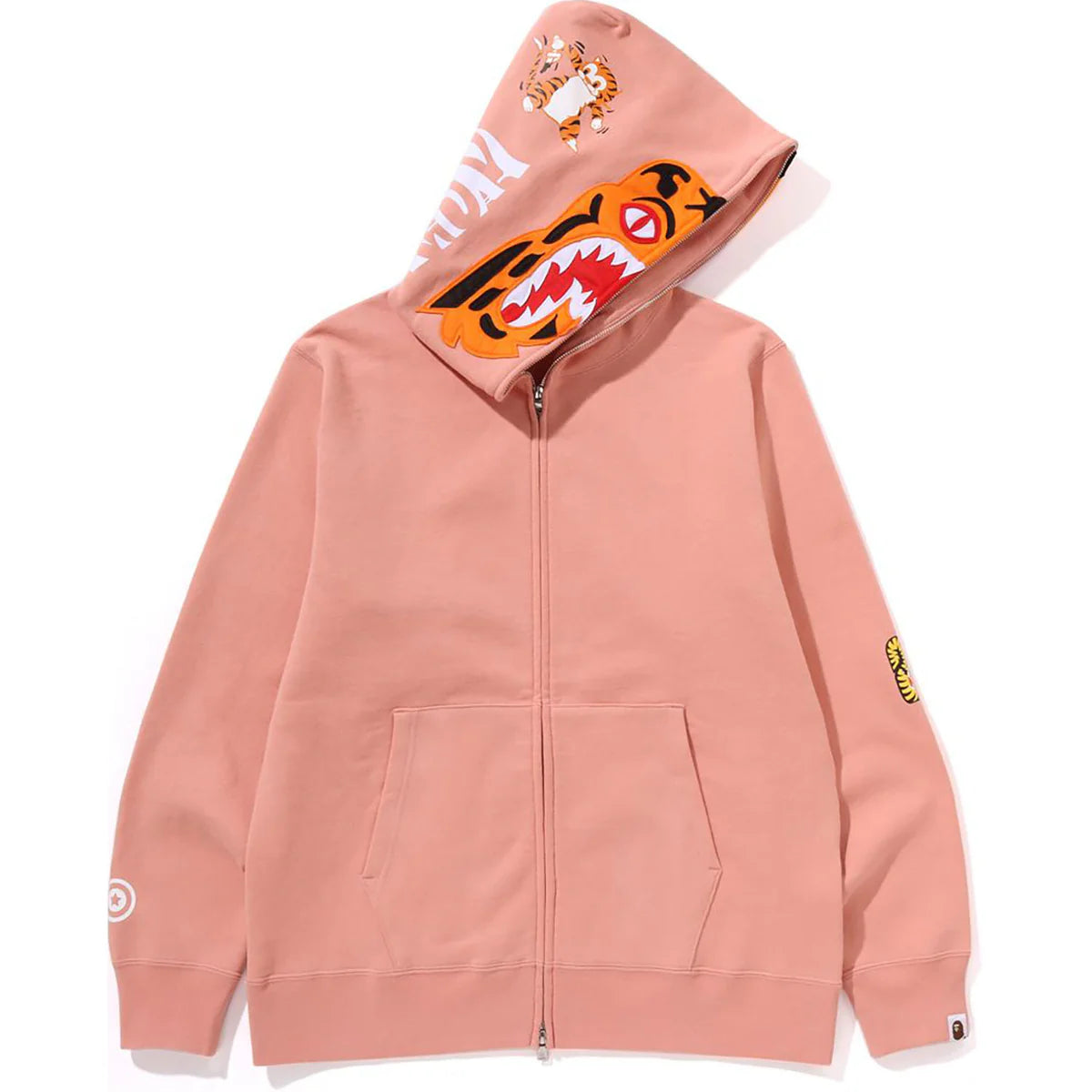 Tiger Full Zip Hoodie Pink
