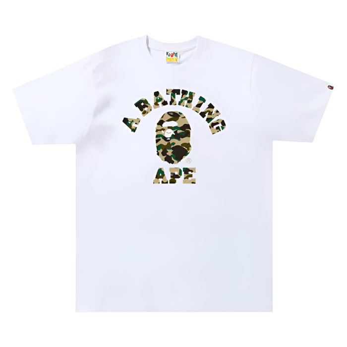 BAPE 1st Camo College Tee 'White/Yellow'