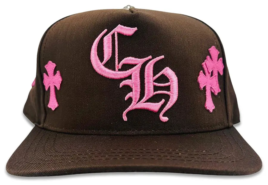 Cross Patch Hat 'Brown/Pink' - Main Image