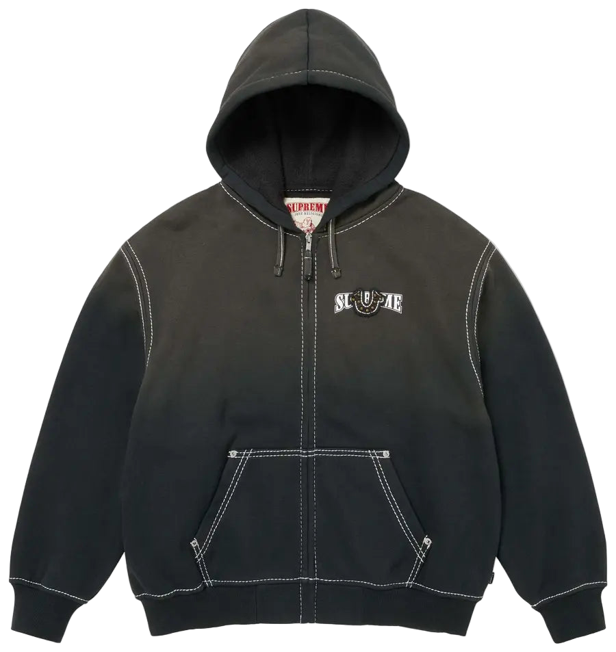 True Religion Zip Up Hooded Sweatshirt (FW25) Black