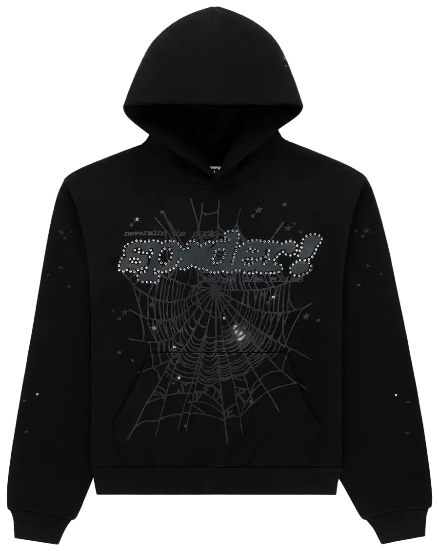 Rhinestone Punk V2 Hoodie Black