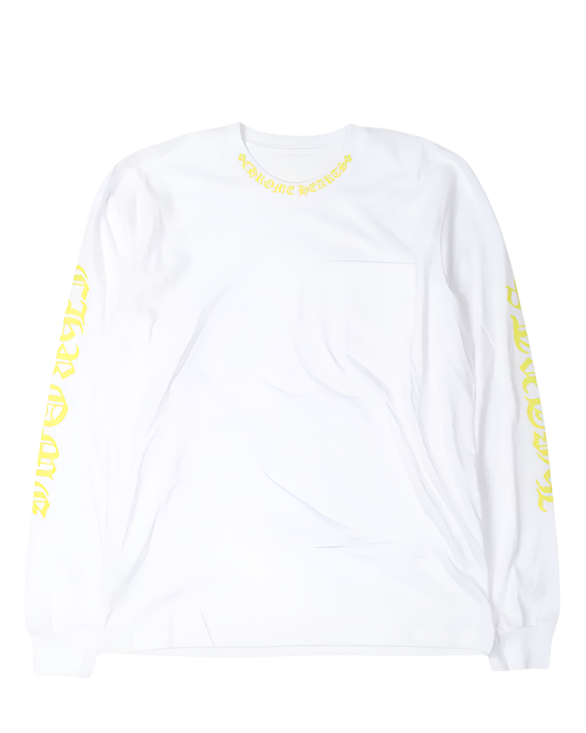 Neon Yellow Neck Logo Longsleeve Tee