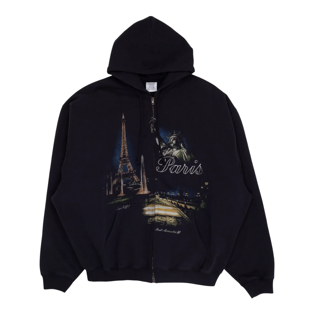 Black Paris Tourist Hoodie