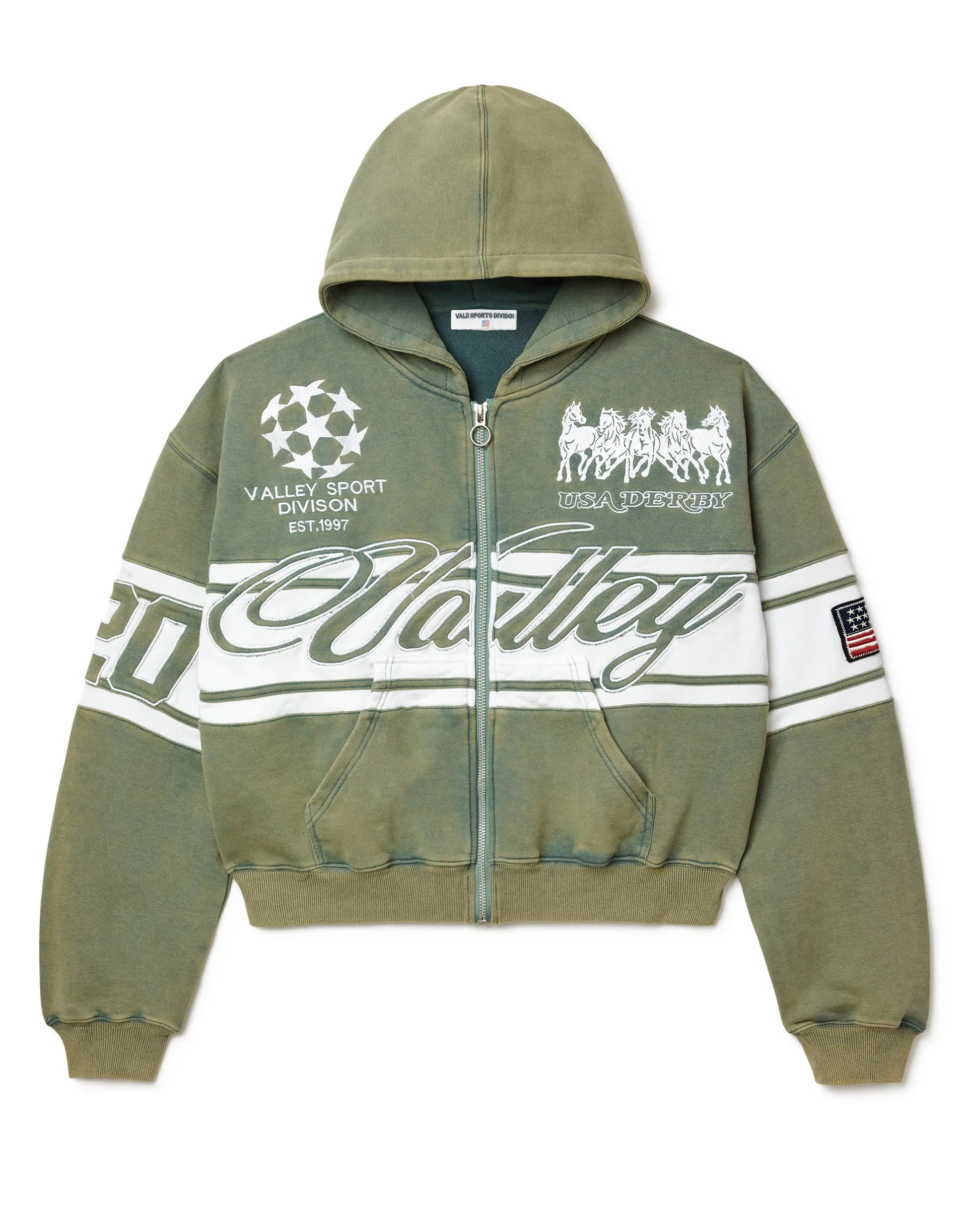 Forest Cursive Zip Up Hoodie