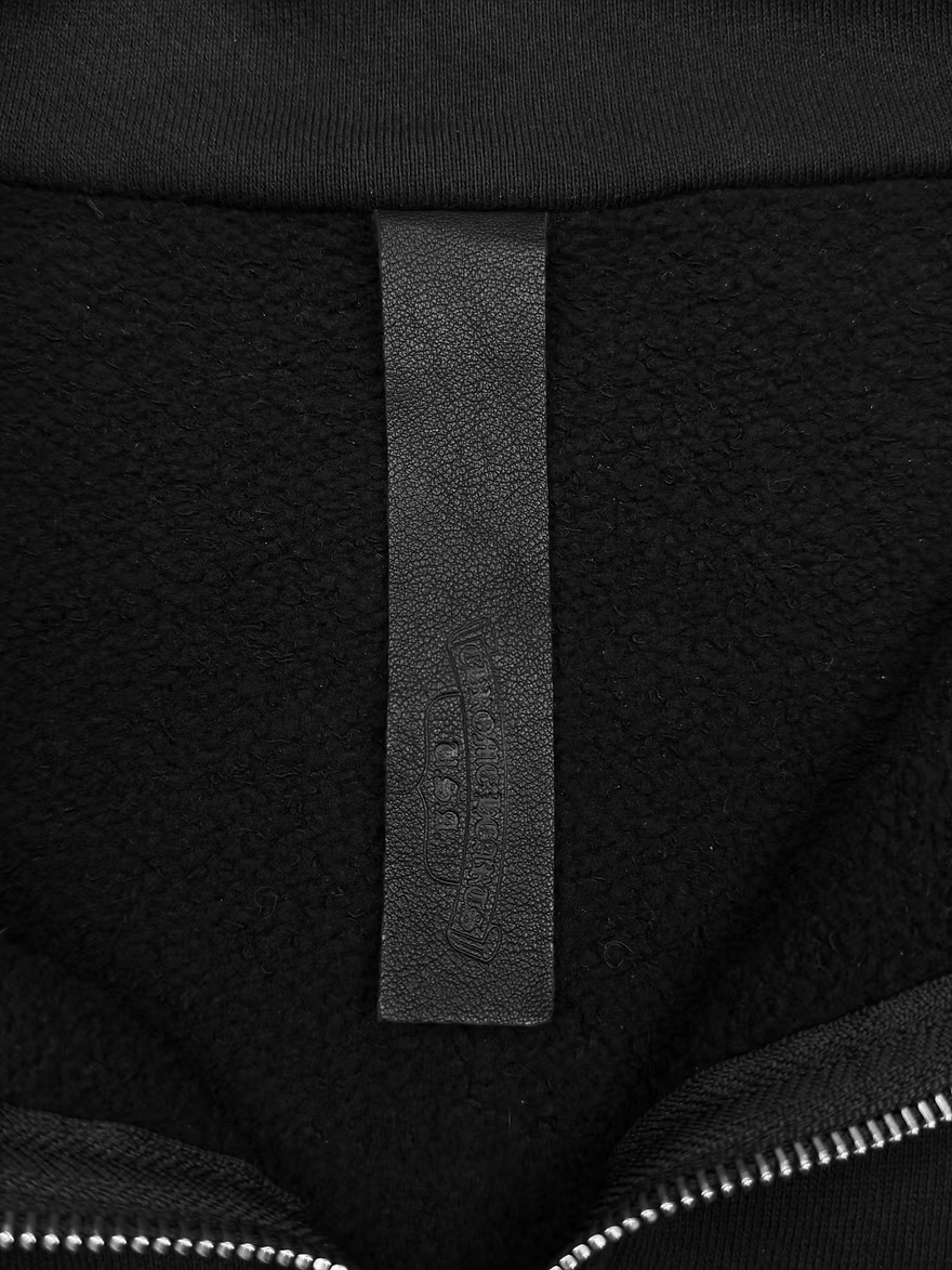 Pony Hair and Patent Leather 22 Patch Quarter Zip Sweater