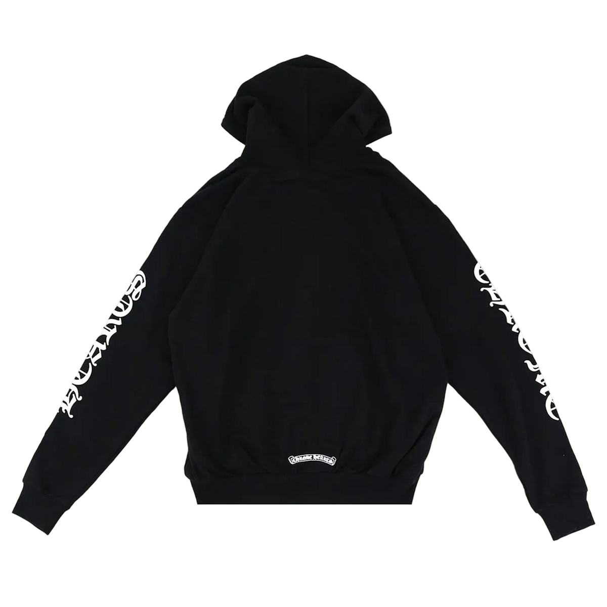 Letters Sleeve Fleece Zip Up Hoodie 'Black/White'
