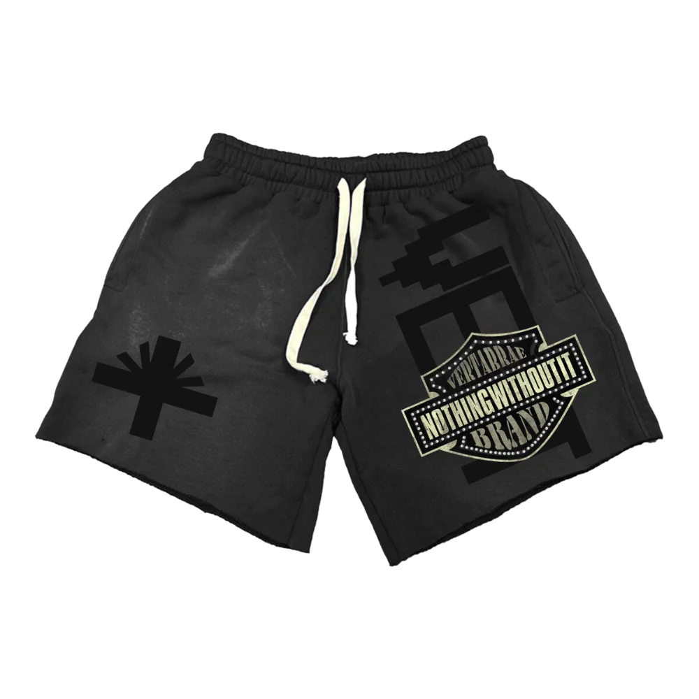 Double Emblem Shorts Black