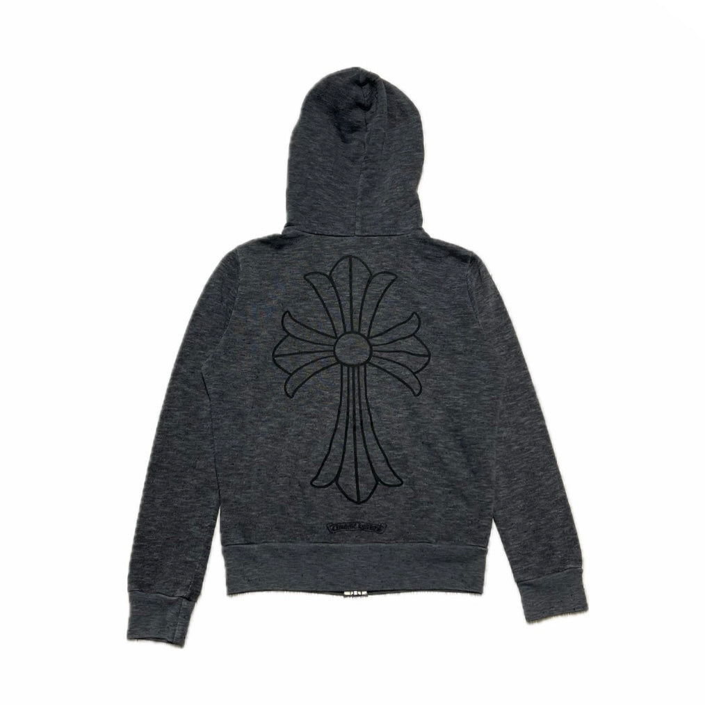 Scroll Cross Zip-Up Hoodie Heather Grey (Women's)
