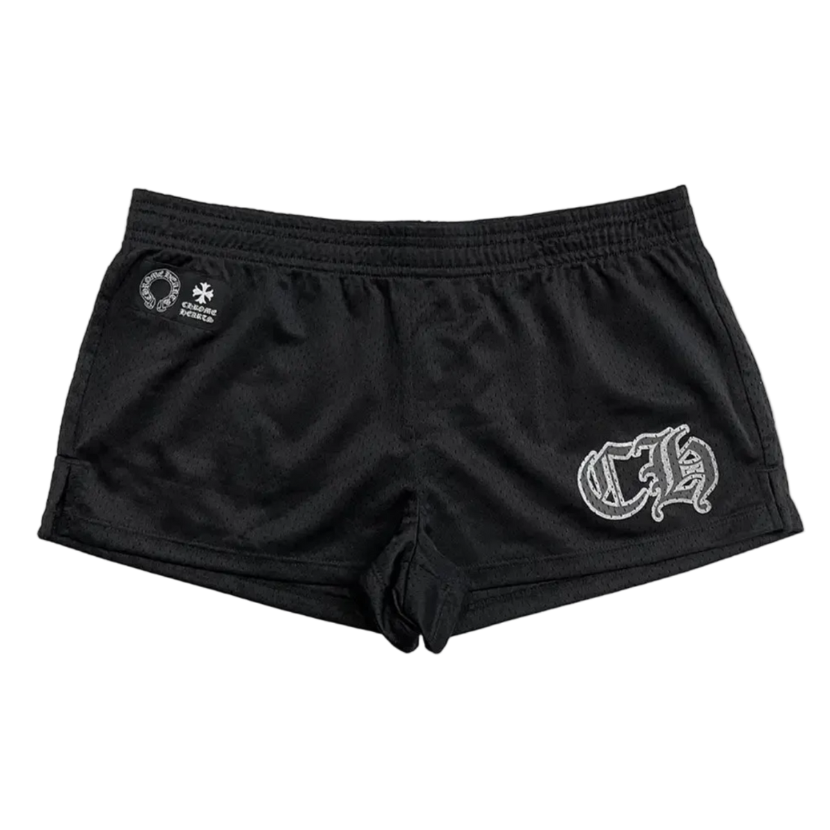 Black 22 CH Logo Mesh "Booty" Shorts