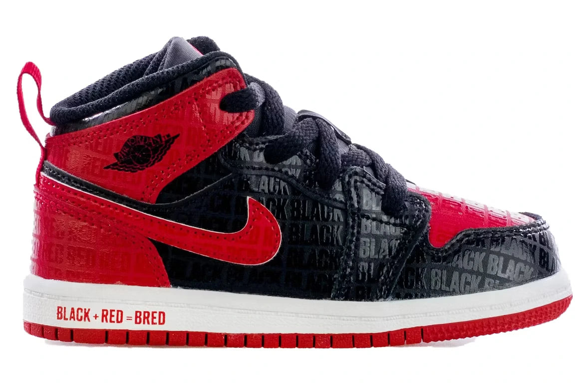 Jordan 1 Mid Black + Red = Bred (TD)