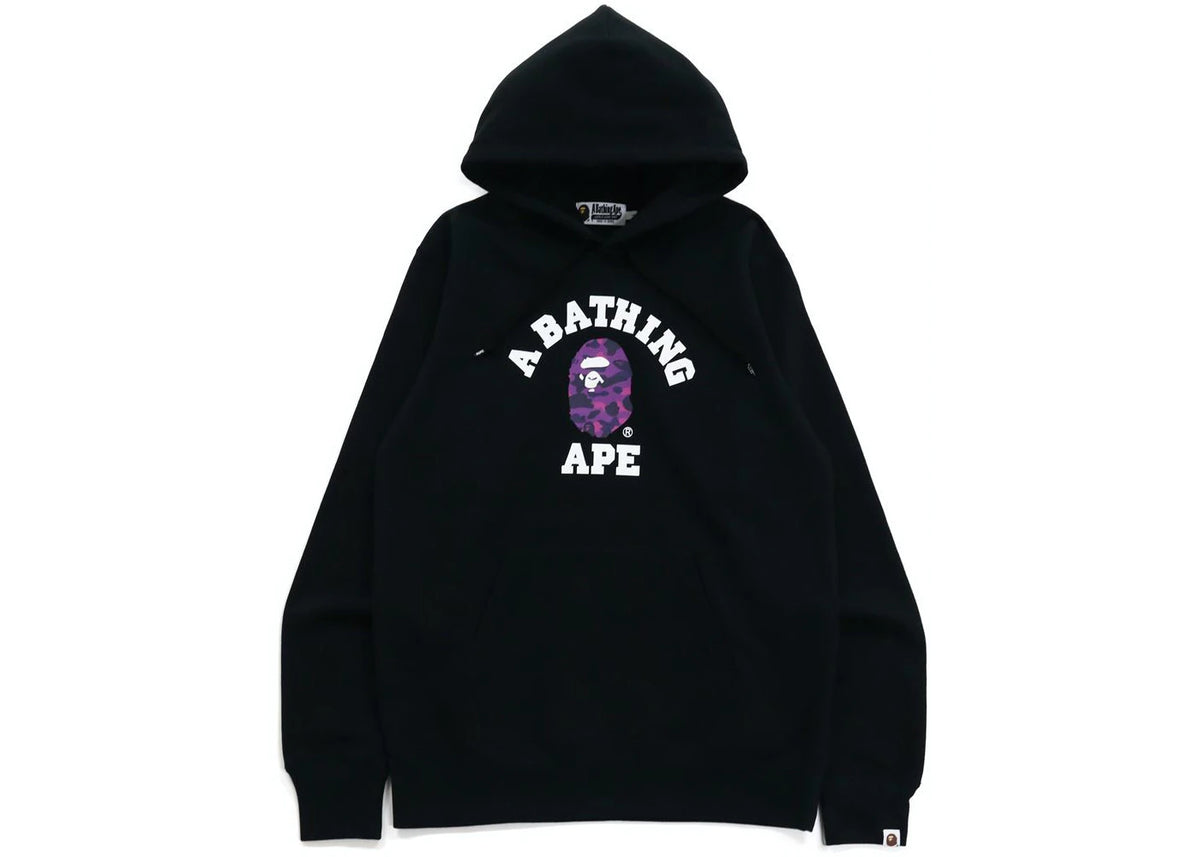 Color Camo College Pullover Hoodie Black/Purple