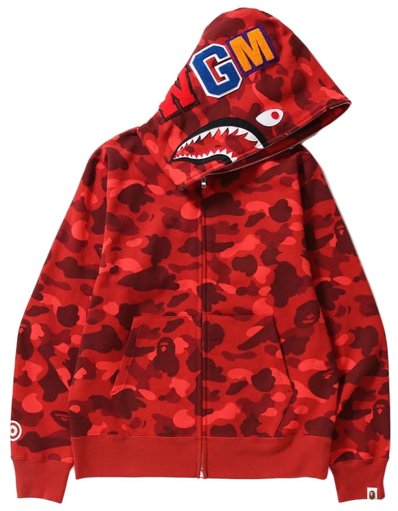 Color Camo Shark Full Zip Hoodie Red – Grandeur