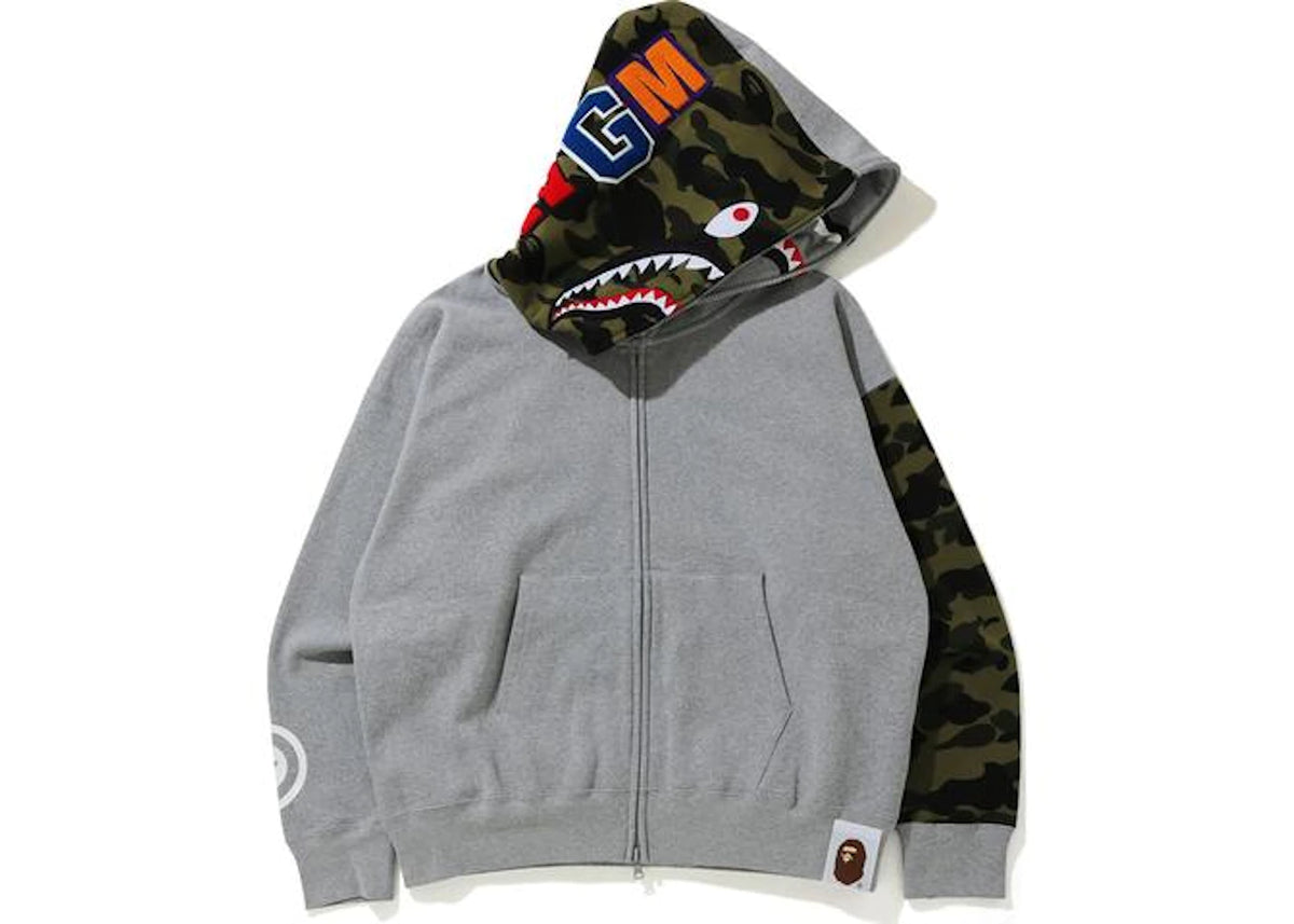 Giant Shark Full Zip Hoodie Grey