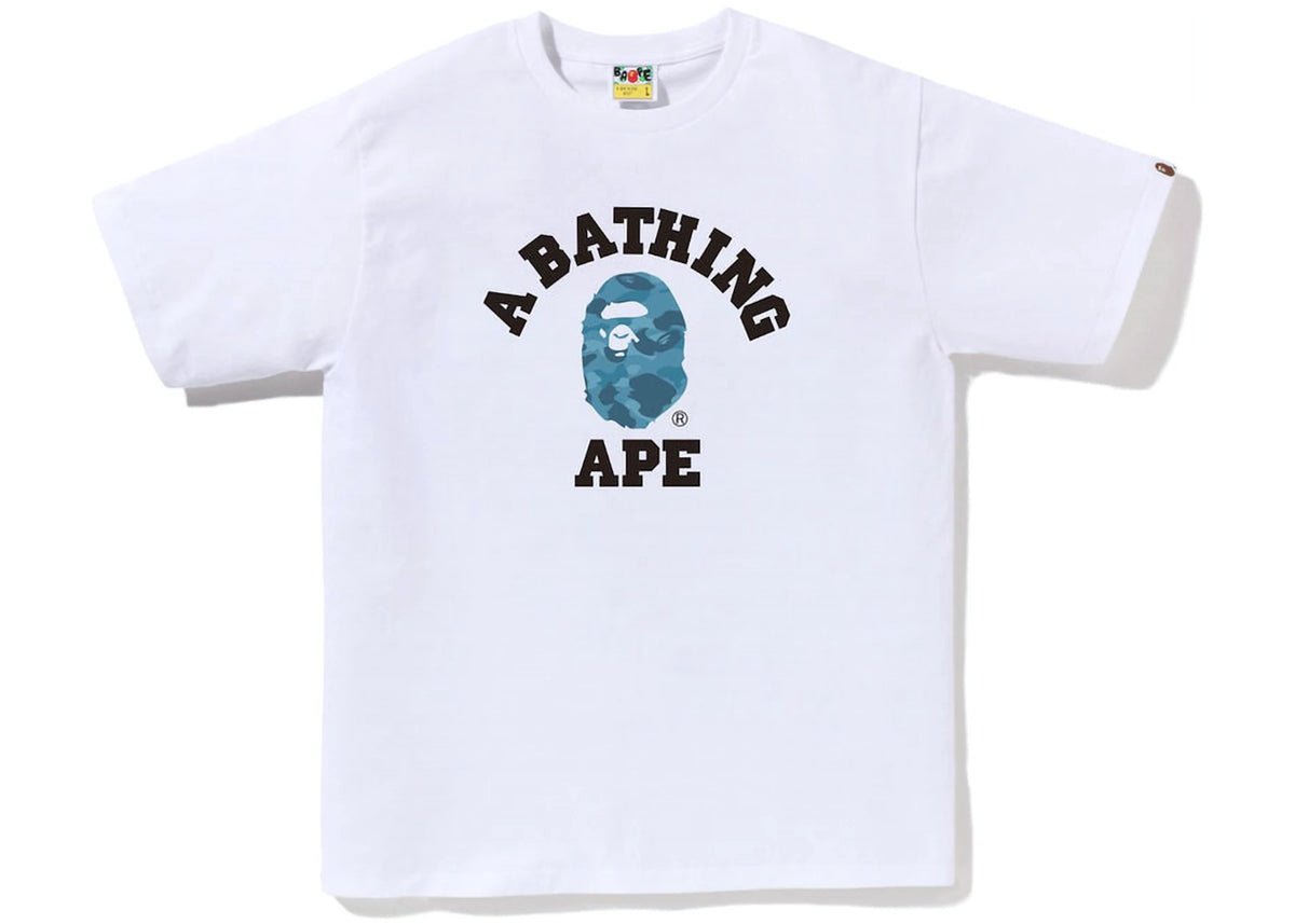 Honeycomb Camo College Tee White/Blue