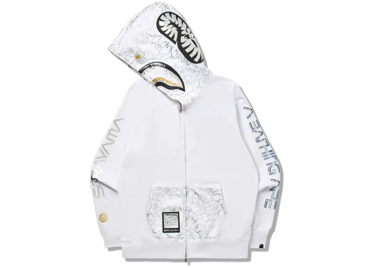 BAPE x Hajime Sorayama Shark Full Zip Hoodie White