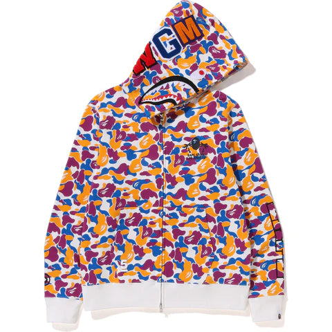 LA Store 5th Anniversary LA Camo Shark Full Zip Hoodie Purple Yellow Blue