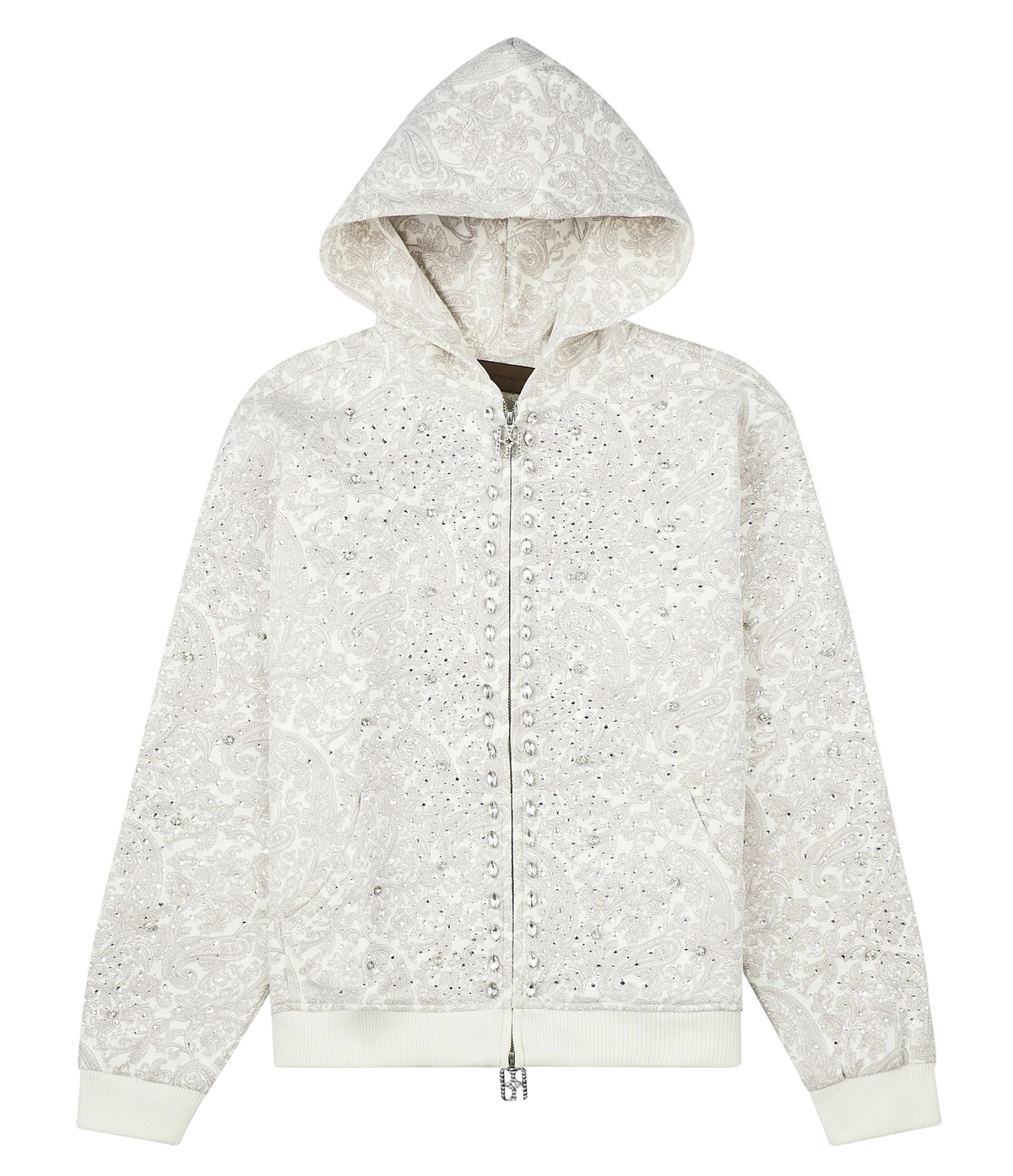 Cashew Blossom Pearl Cream Zipper Hoodie