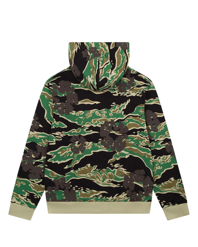 The Cotton Wreath Zip Hooded Sweatshirt Green Camo
