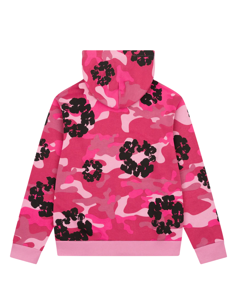 The Cotton Wreath Zip Hooded Sweatshirt Pink Camo
