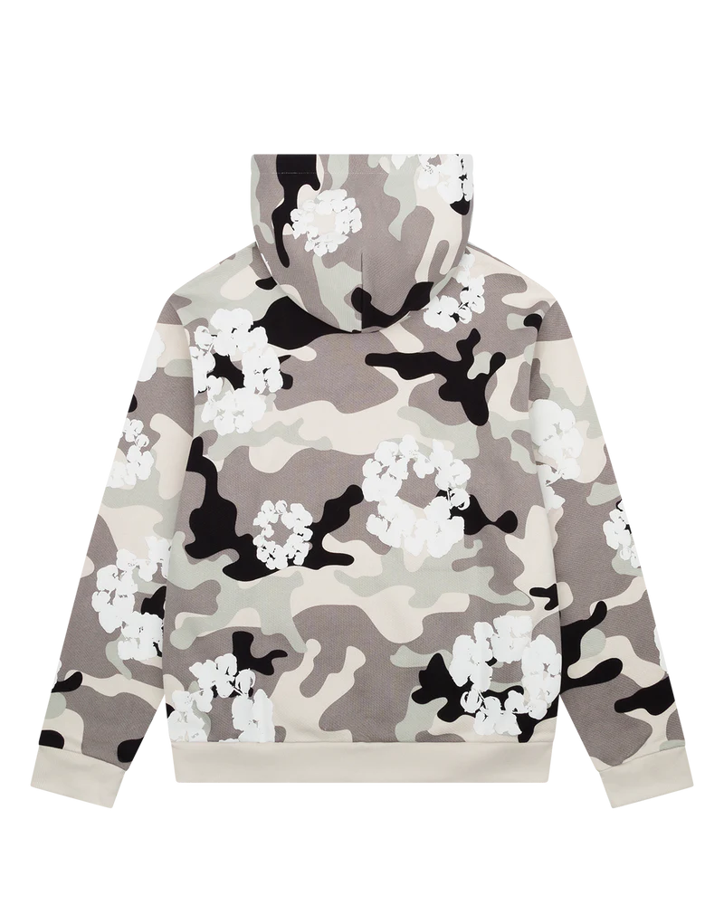 The Cotton Wreath Zip Hooded Sweatshirt White Camo