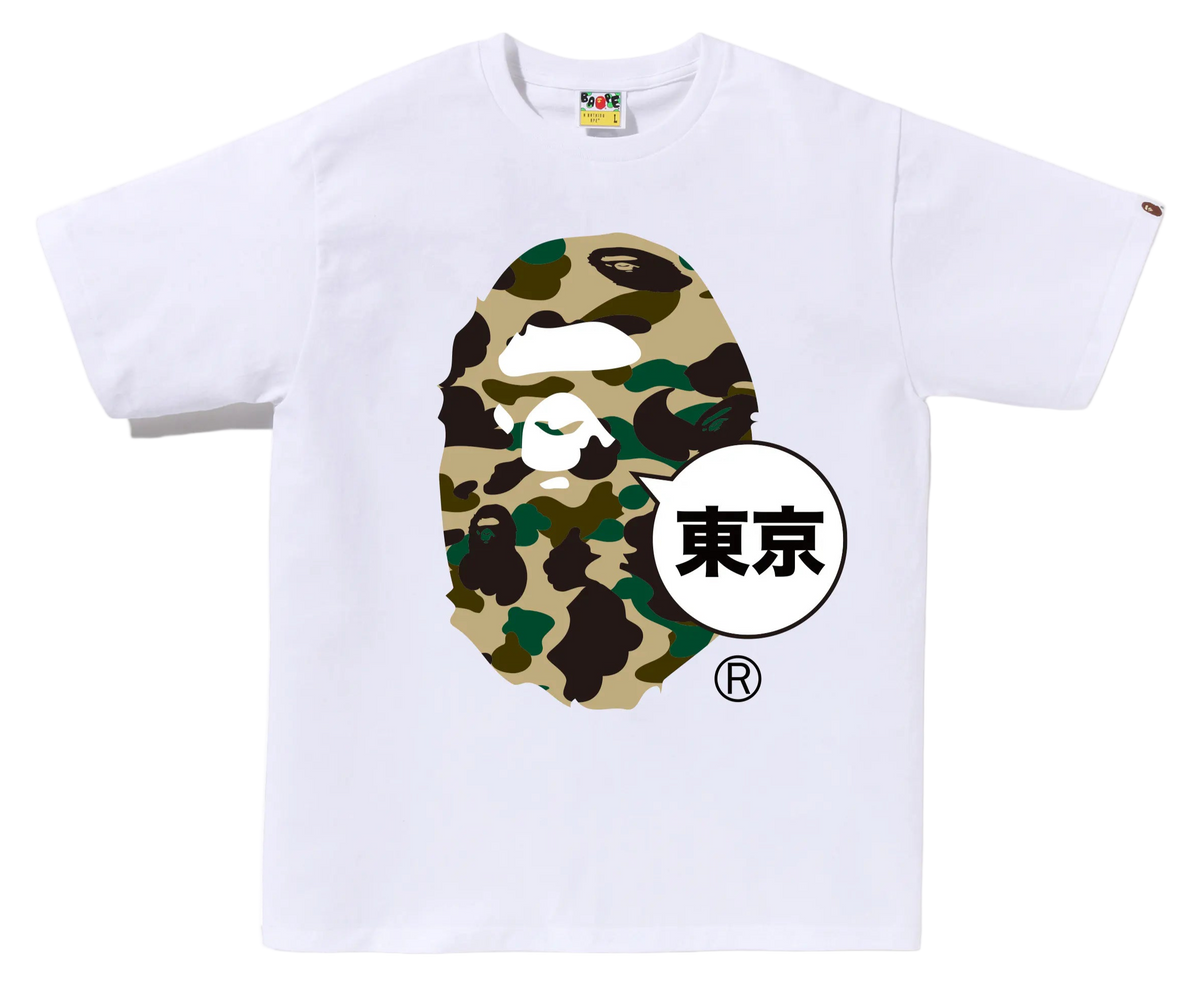 1ST Camo Tokyo Ape Head Tee White/Yellow