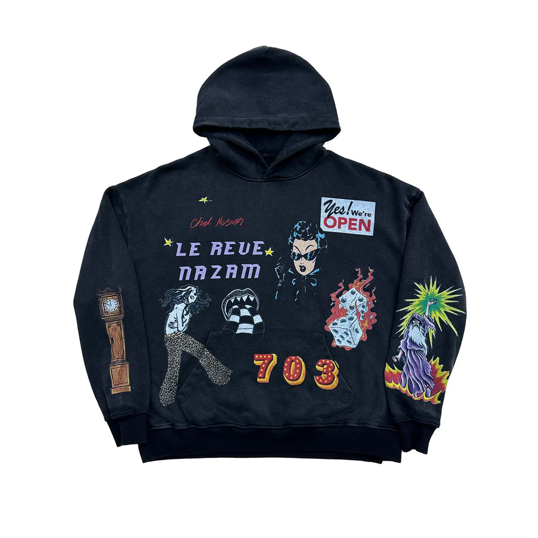 Le Reve Nazam Black Vintage Hoodie