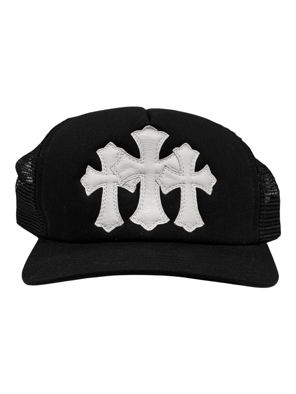 Chrome Hearts Triple Cross Patch Trucker Hat Black