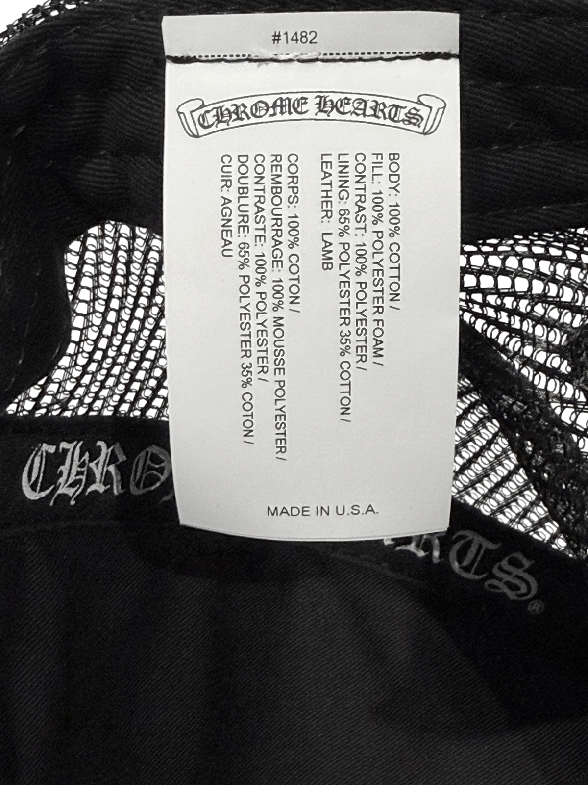 Chrome Hearts Triple Cross Patch Trucker Hat Black