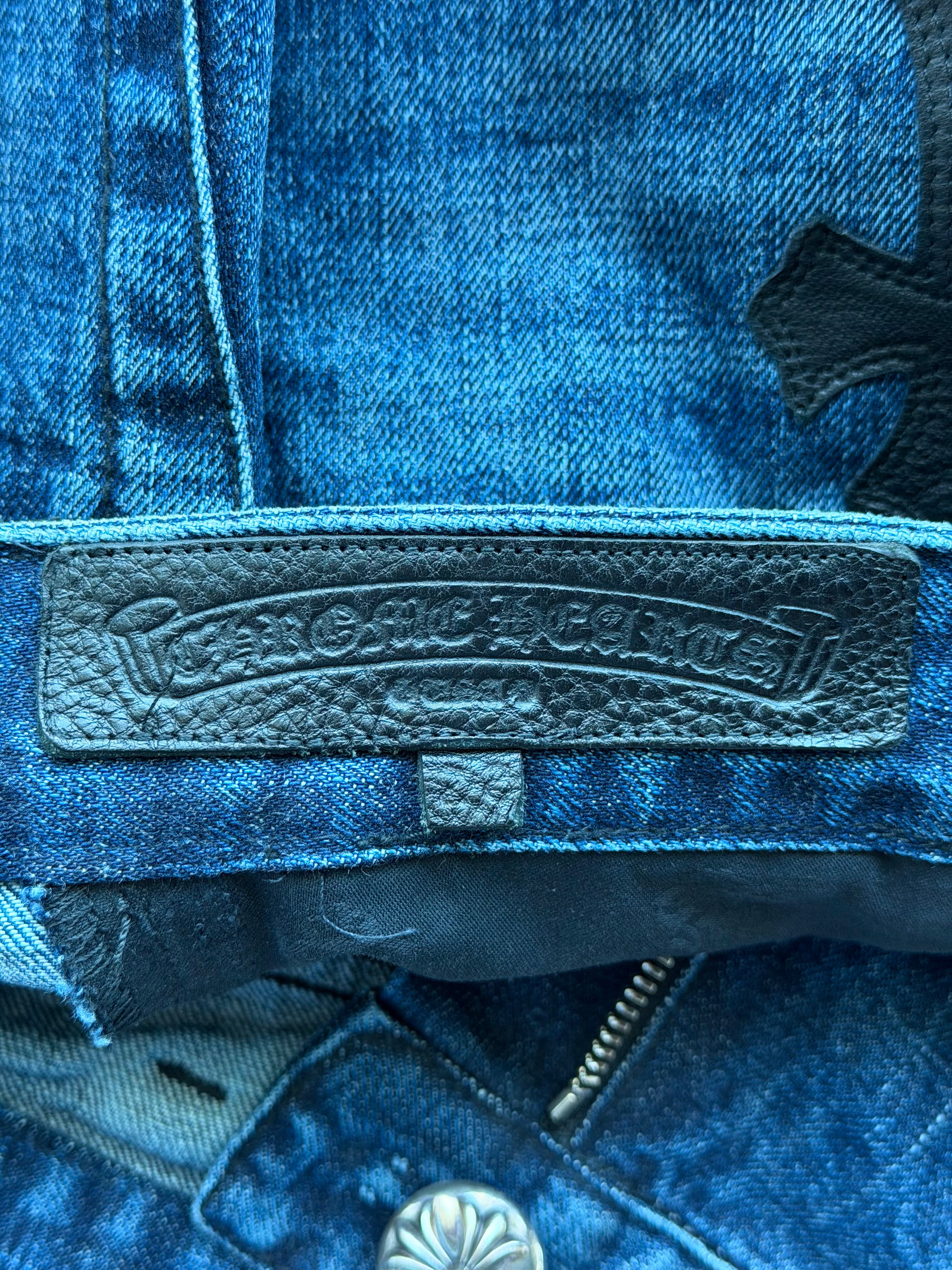 Denim Black Cross Patch Shorts