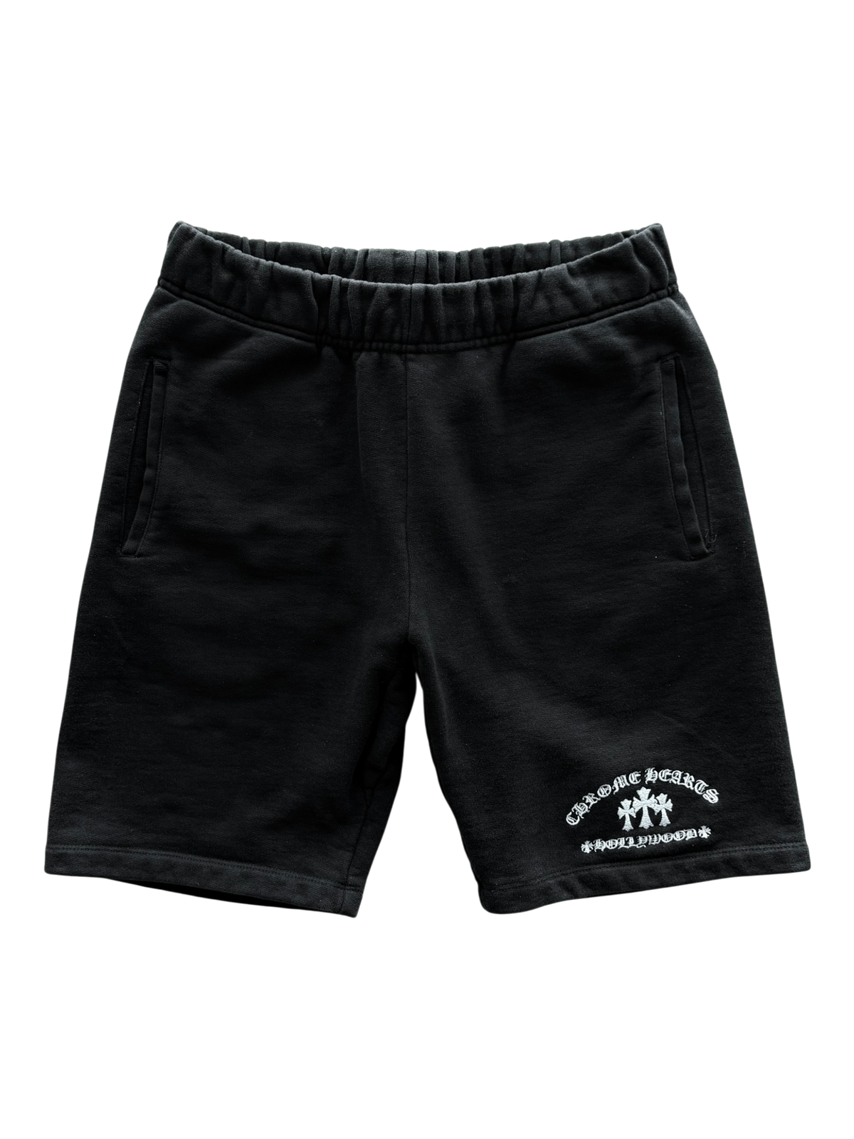 Triple Cross Embroidered Shorts Black & White