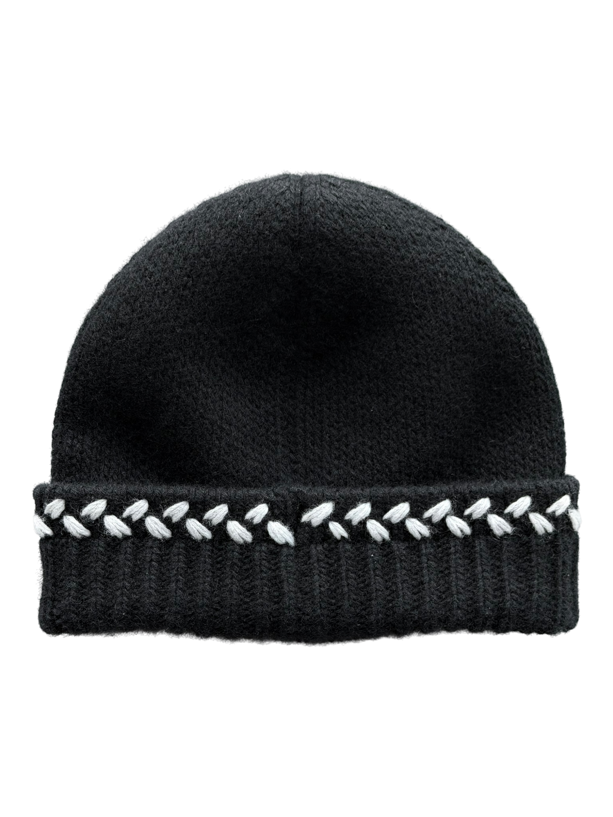 Chanel Cashmere Beanie Black & White