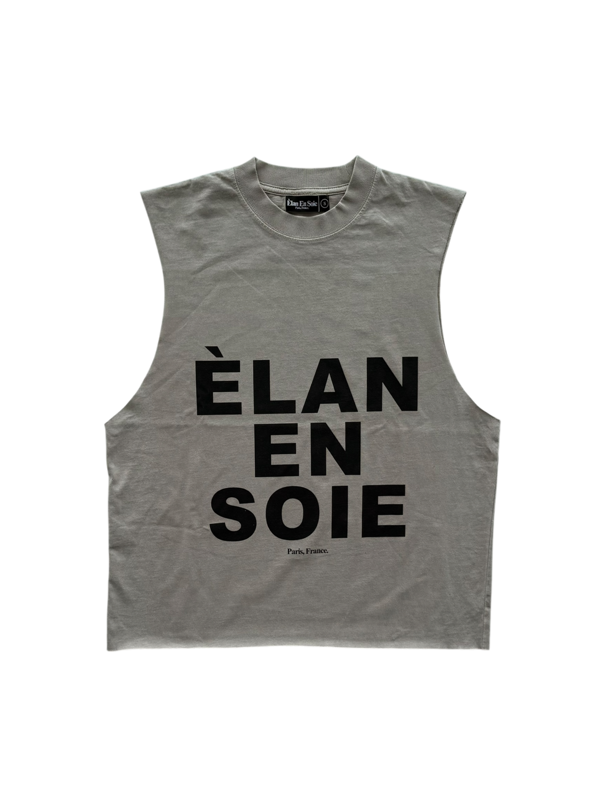 Logo Cut Off Tee Beige