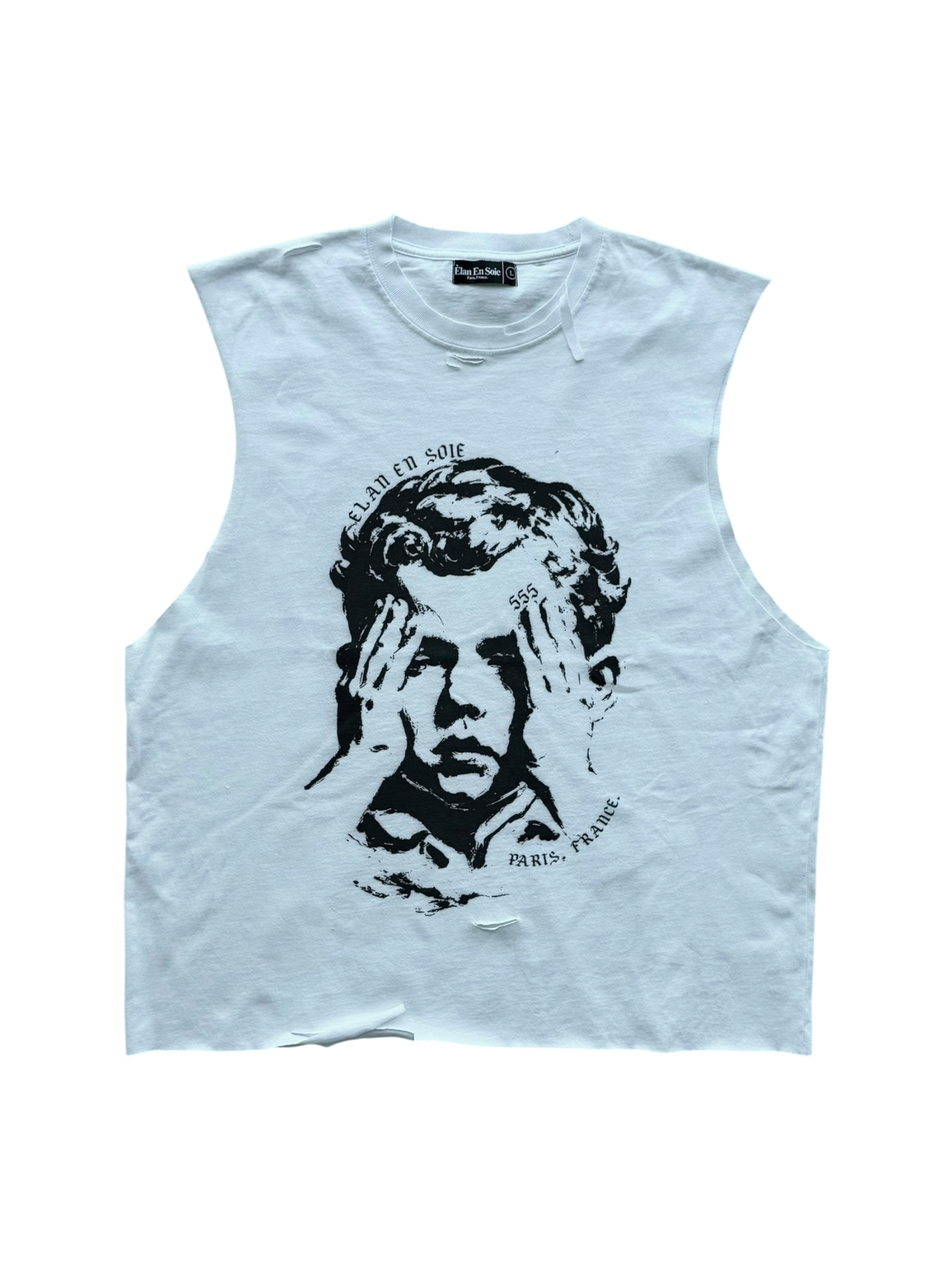 Baby Saint Distressed Cut Off Tee White