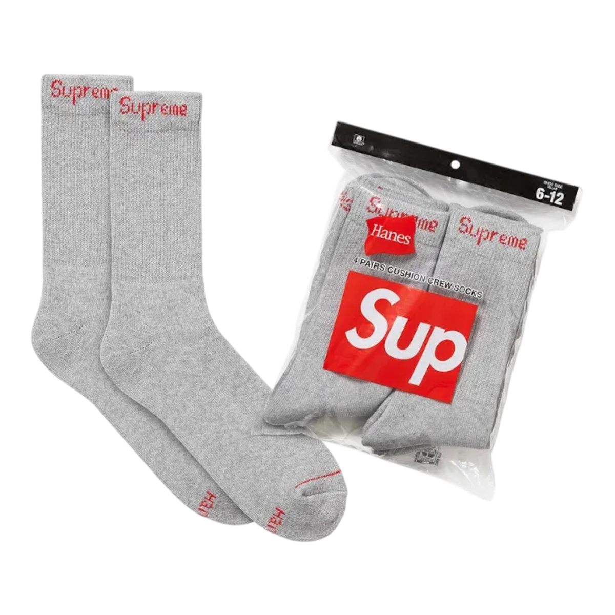 Hanes Socks (4 Pack) Grey