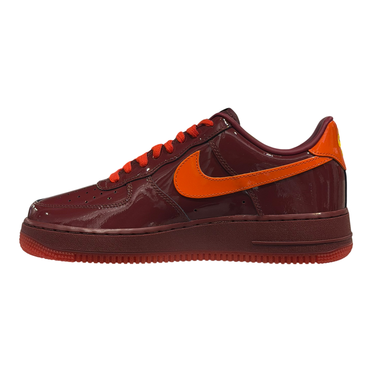 Air Force 1 Low Patent Leather Dark Team Red Safety Orange