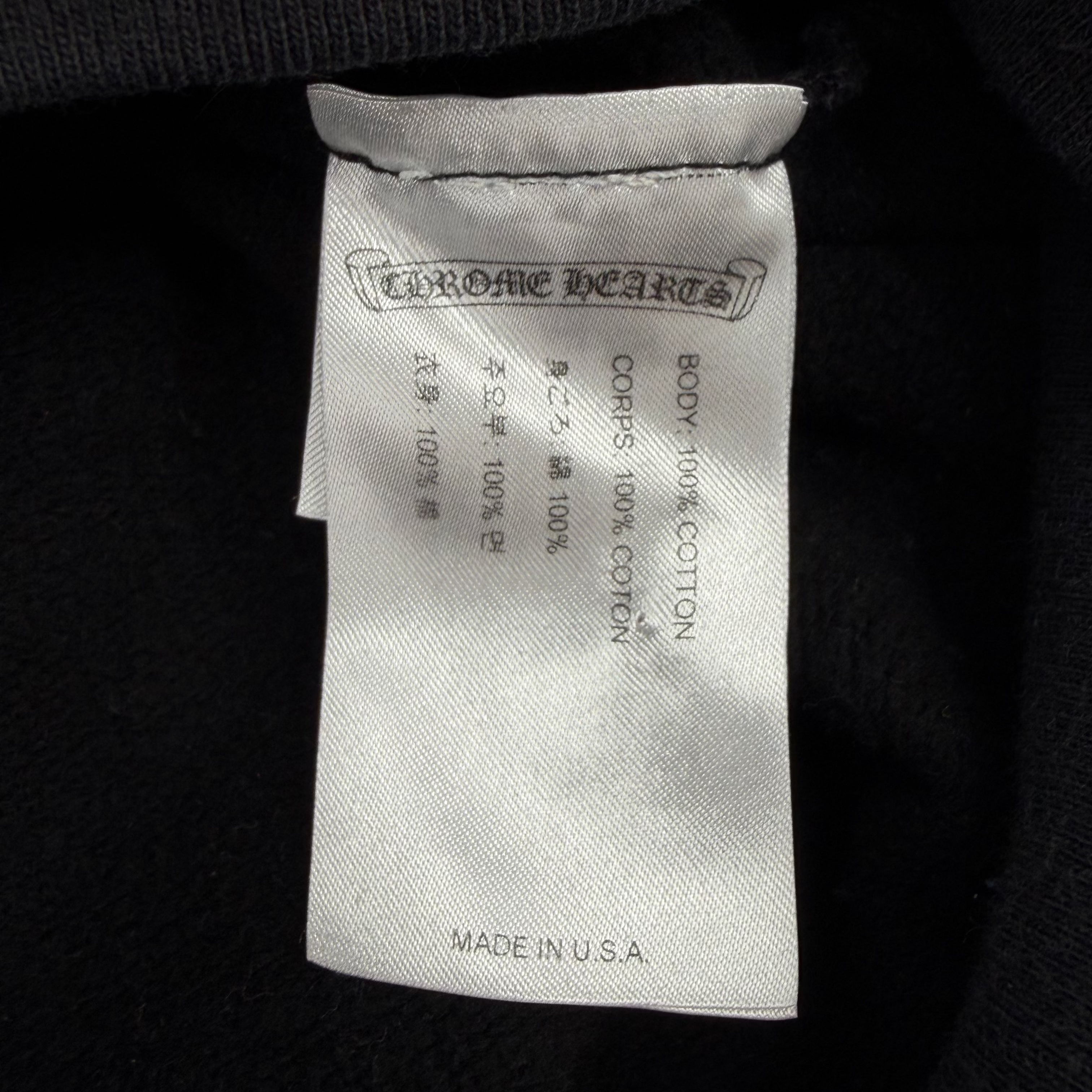Chrome Hearts Horseshoe Floral Sleeve Black White Zip
