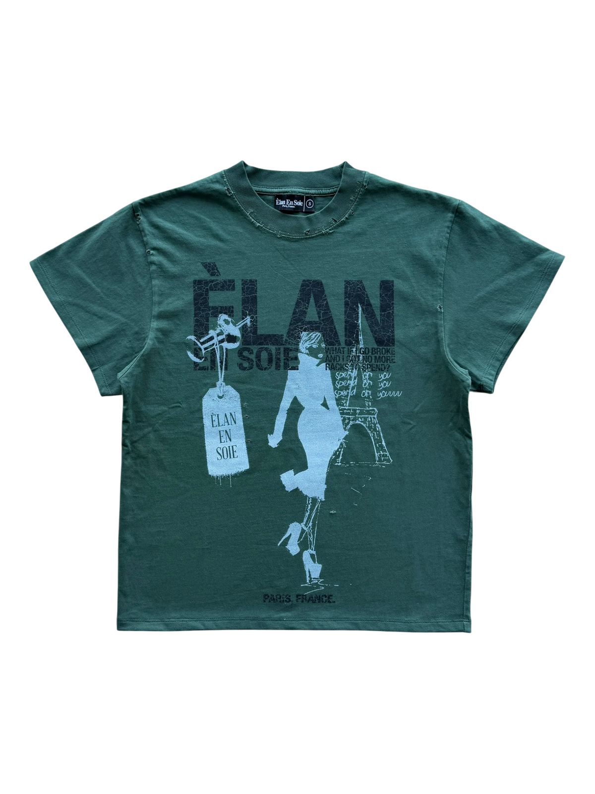 Tourist Distressed Tee Forest Green