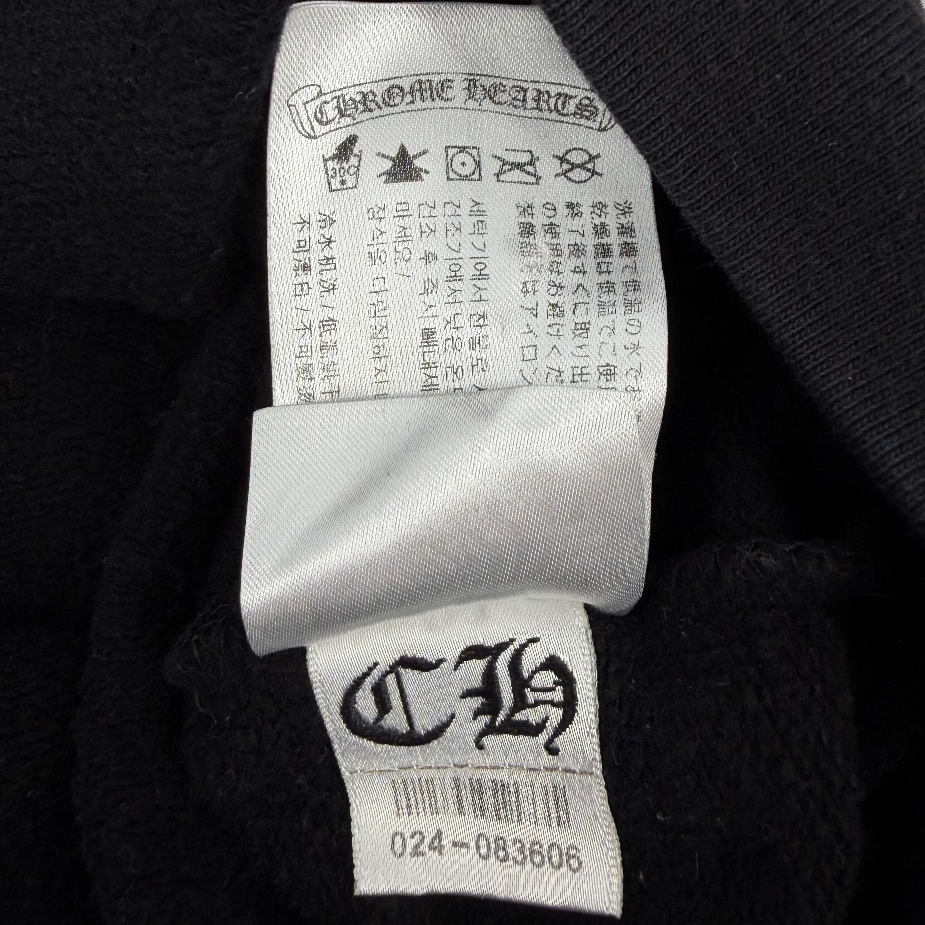 Chrome Hearts Horseshoe Floral Sleeve Black White Zip