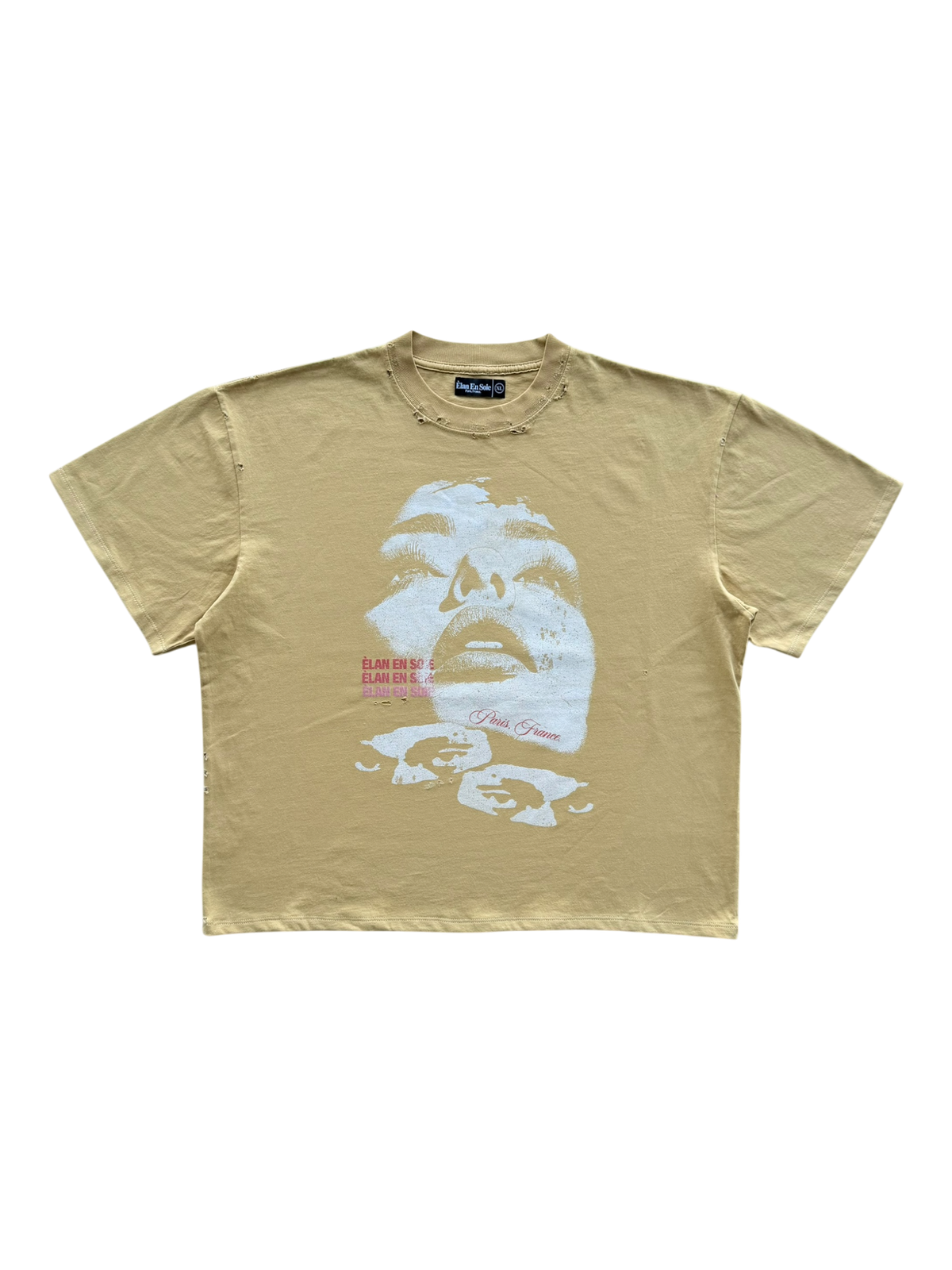 Sara Distressed Tee Yellow