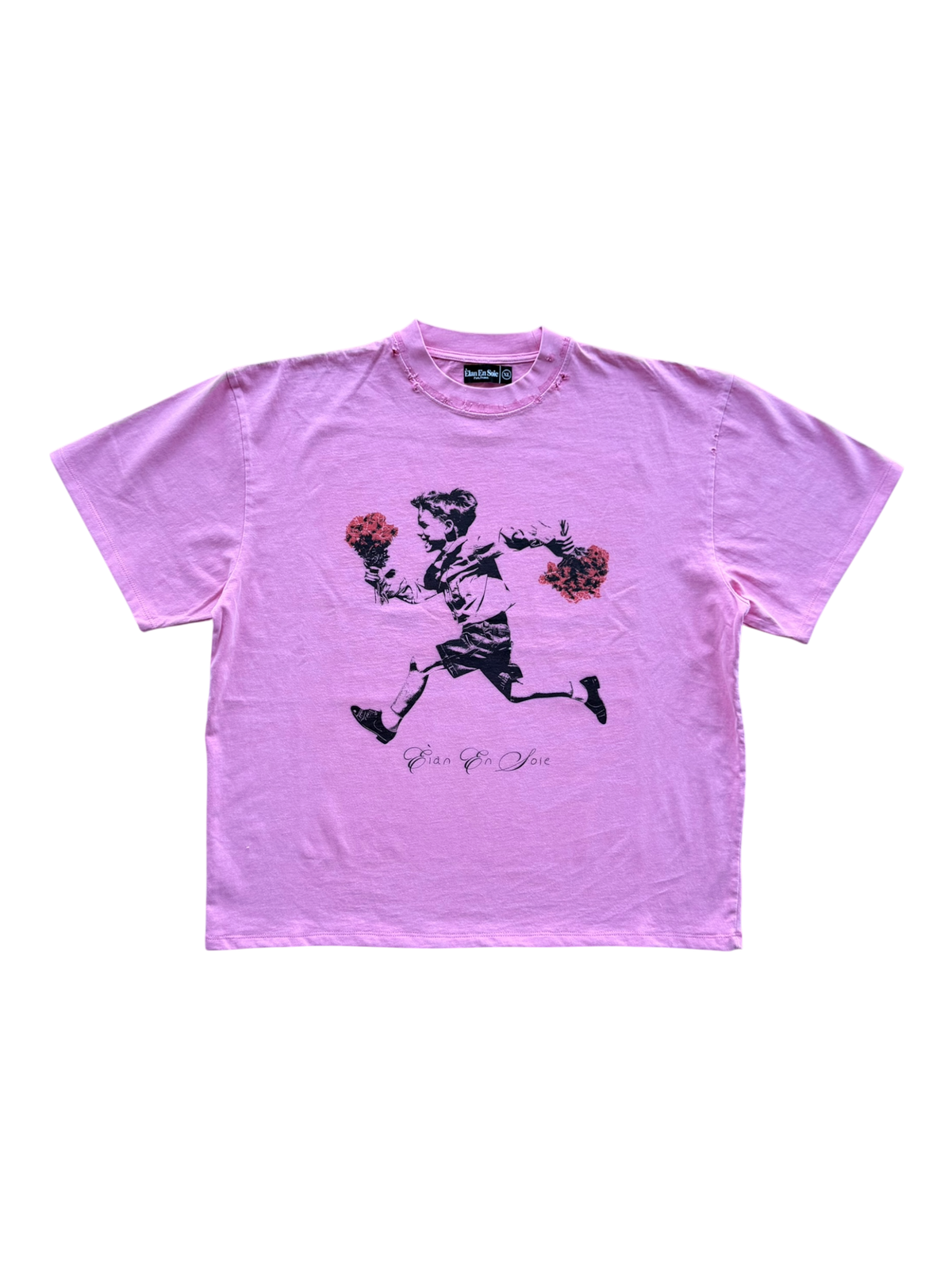 Flower Boy Distressed Tee Pink