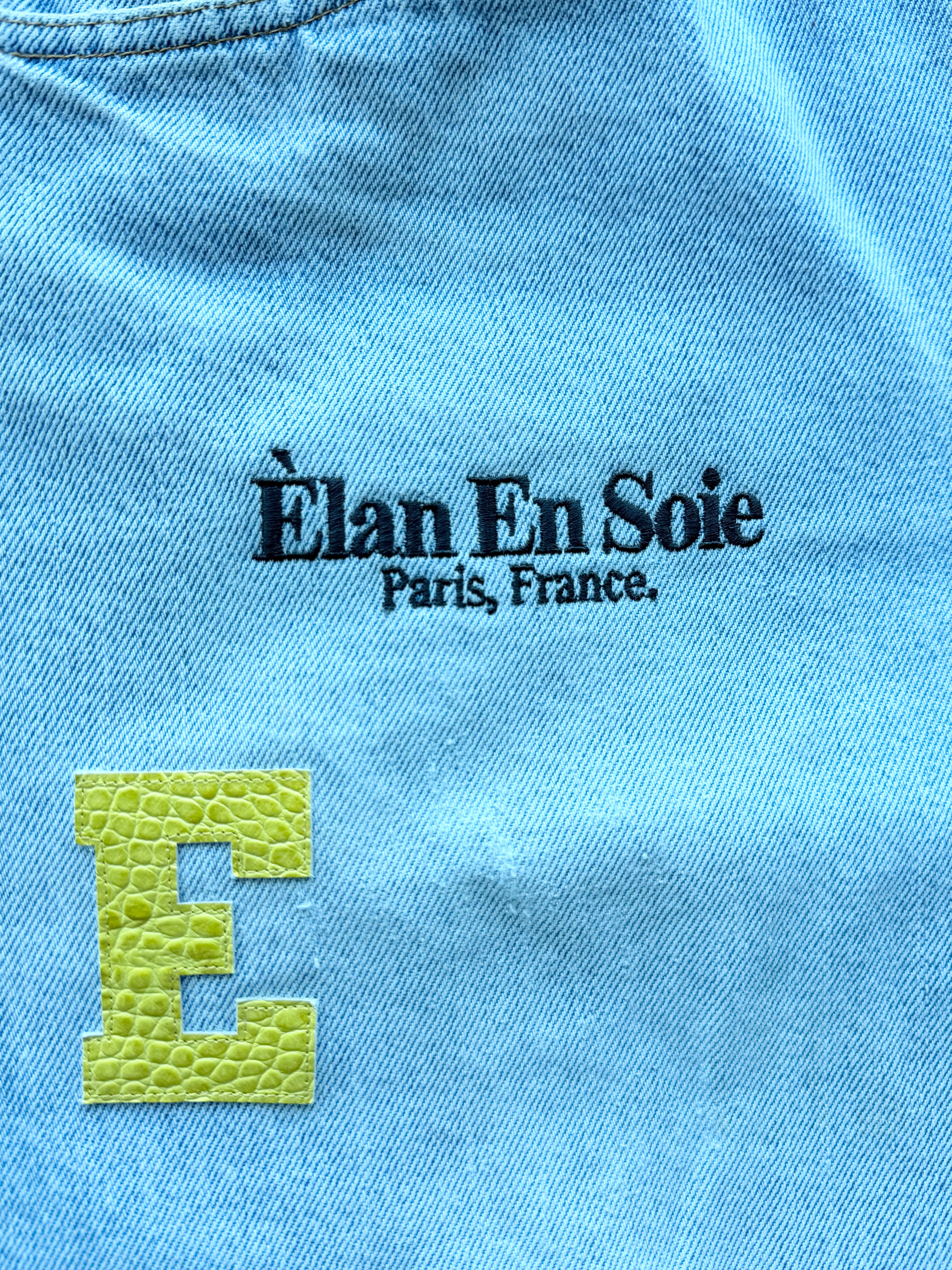 Yellow Croc Patch Indigo Blue Jean