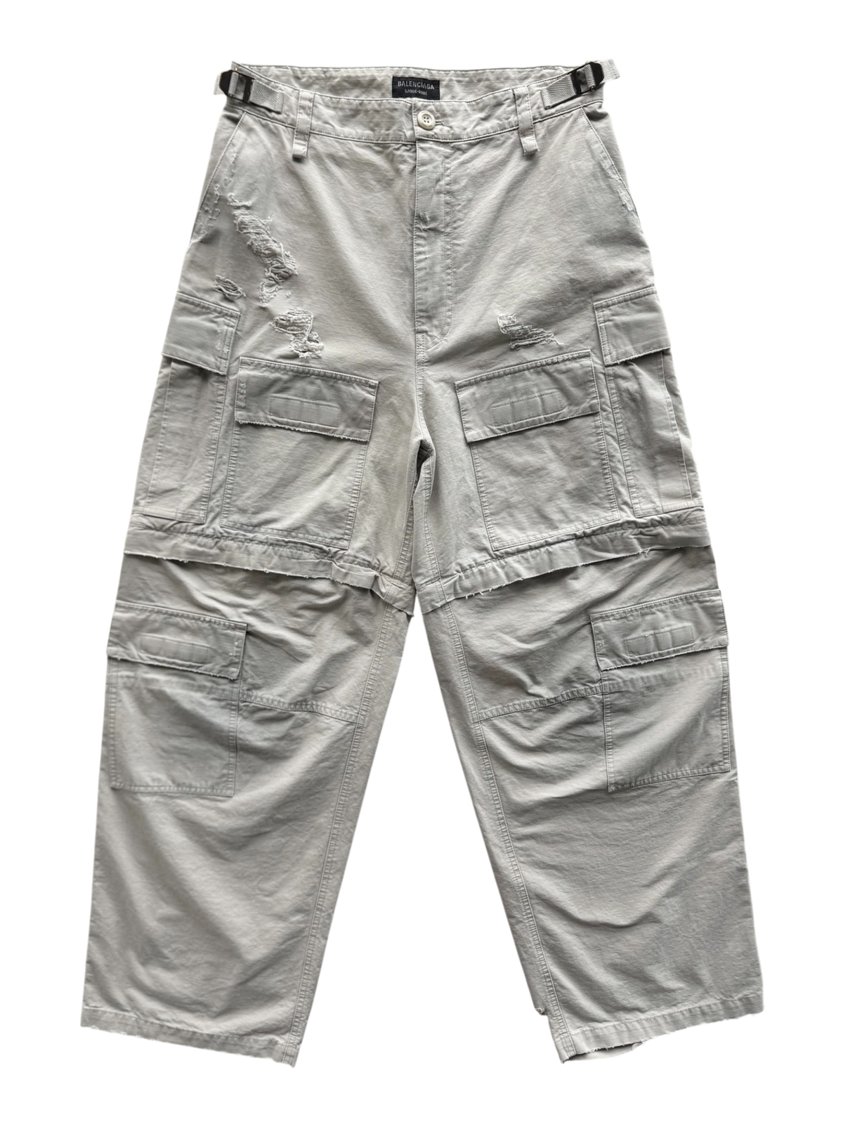 Garde-Robe Large Cargo Convertible Pants Light Grey