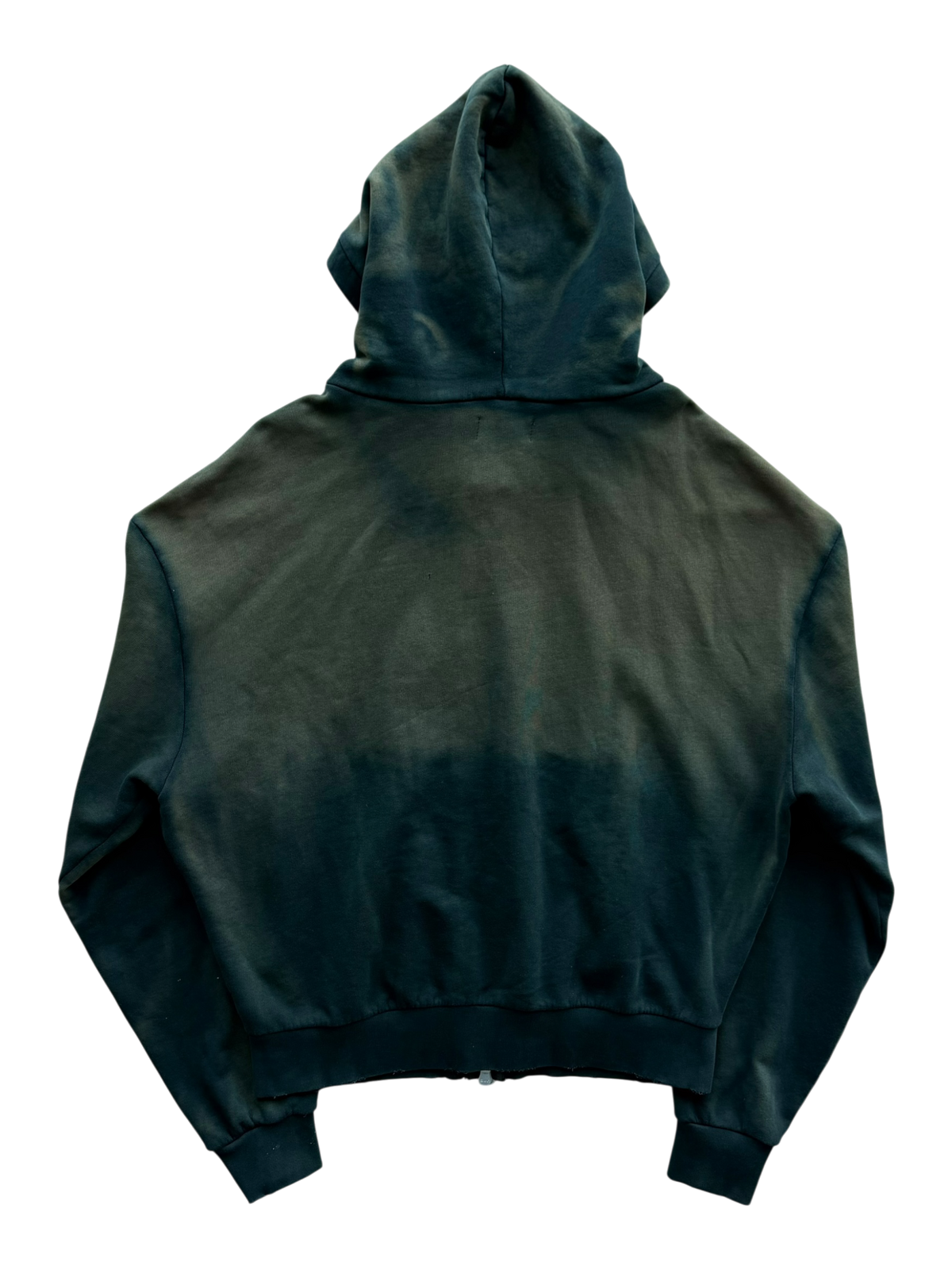 POTN Faded Green Rhinestone Embellished Zip Up Hoodie