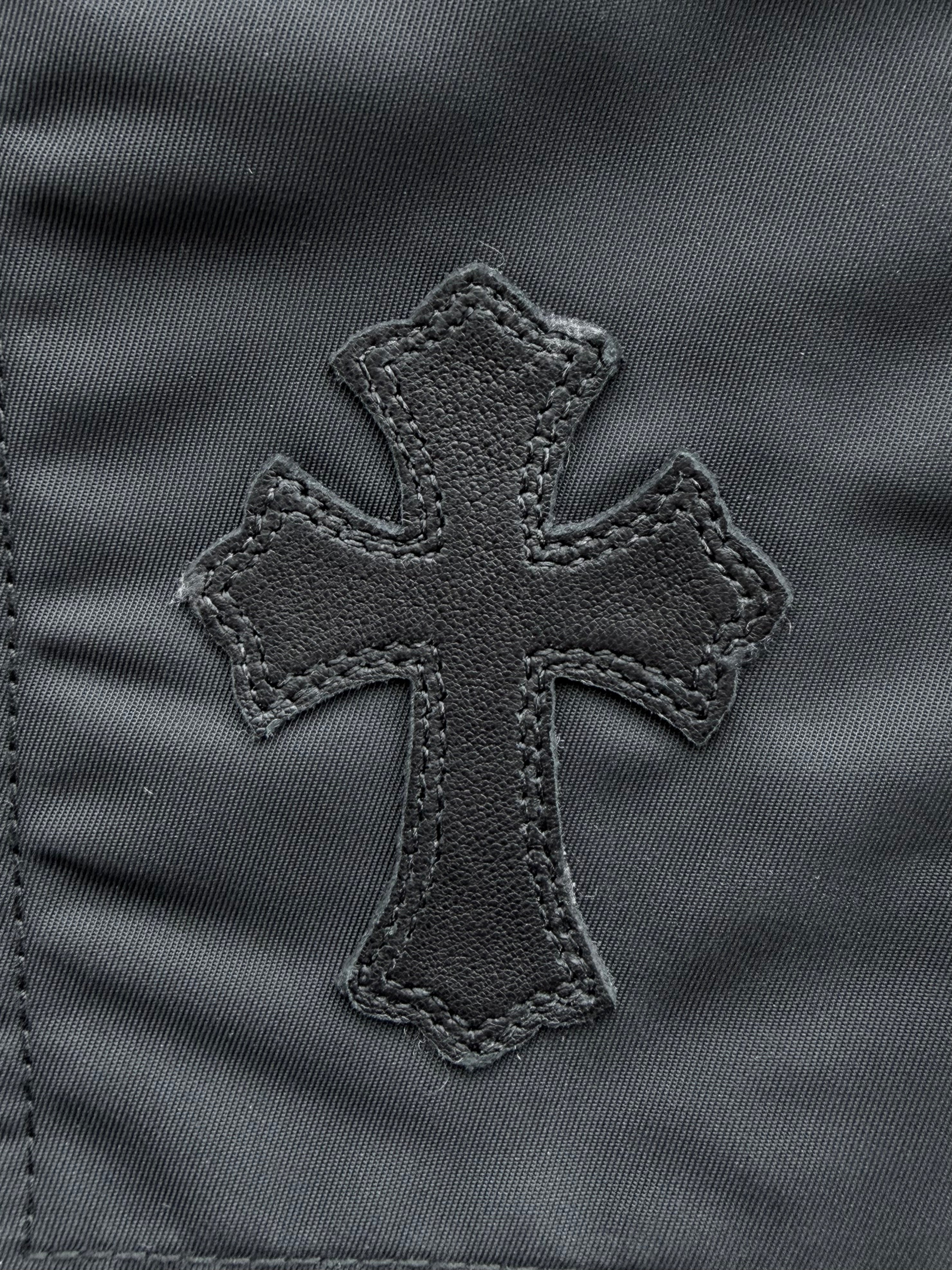 Black Nylon & Leather Carpenter Shorts