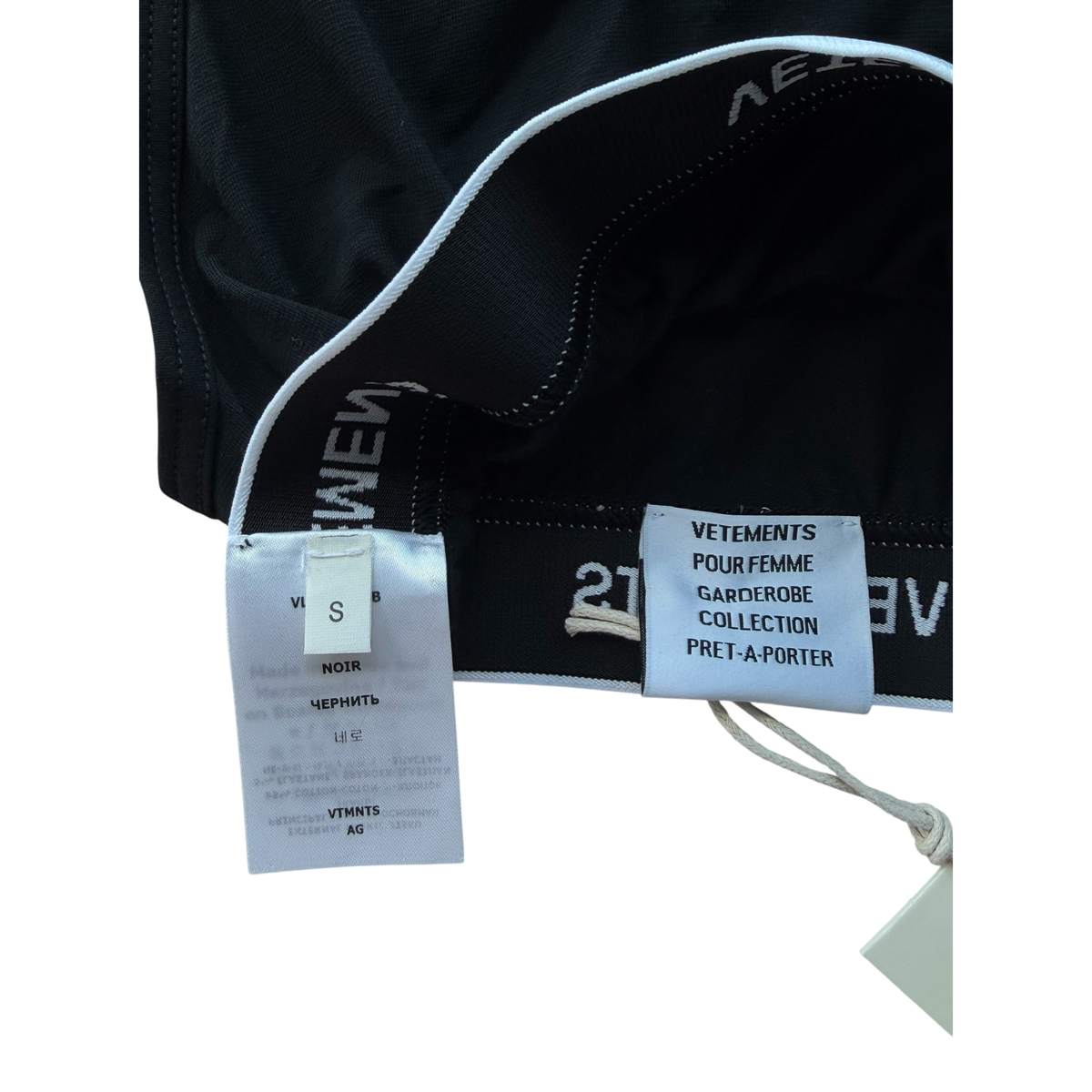 Multi Logo Sports Top Black