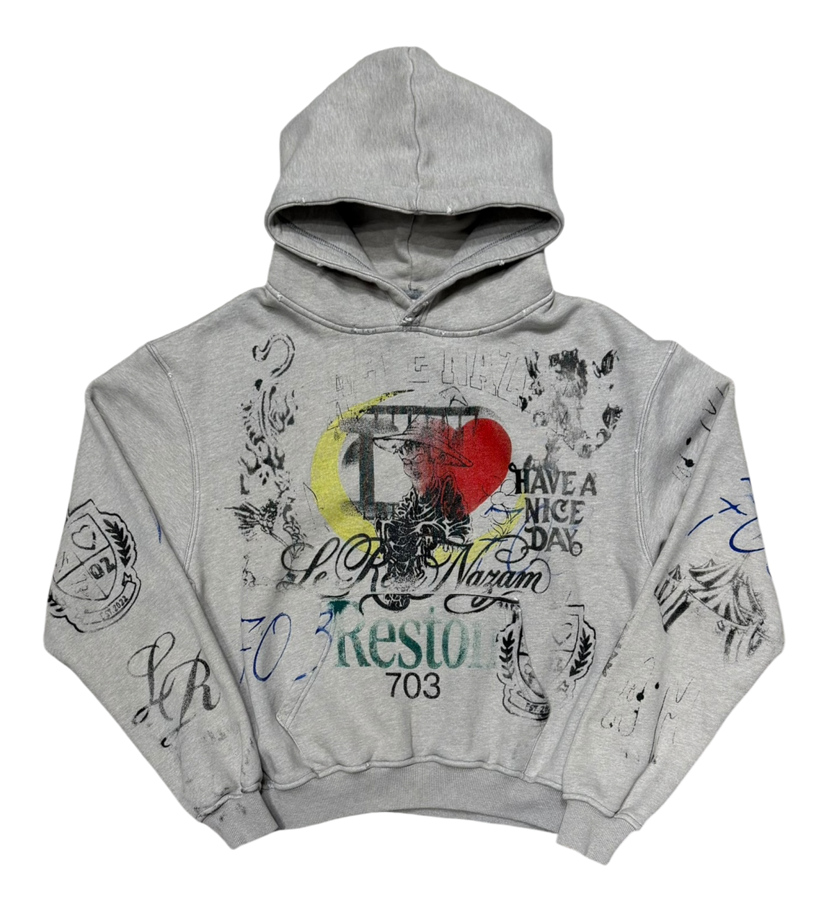 Vintage Grey Artist Hoodie