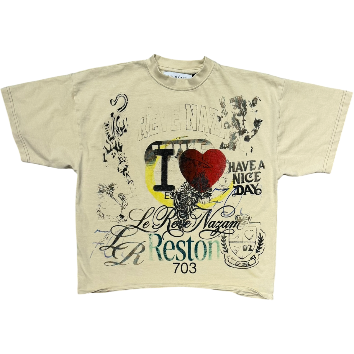 Vintage Cream Cropped Artist Tee