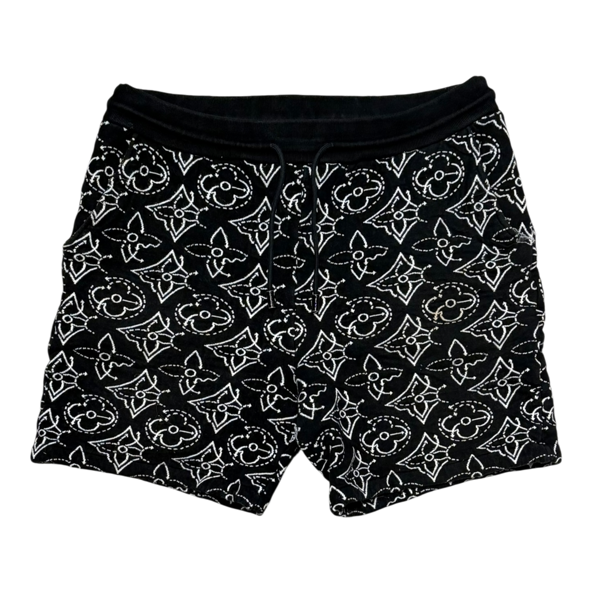 LV x NBA Black Floral Print Shorts