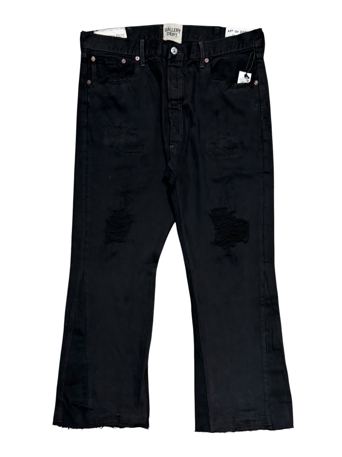 Black Distressed LA Flare Jeans